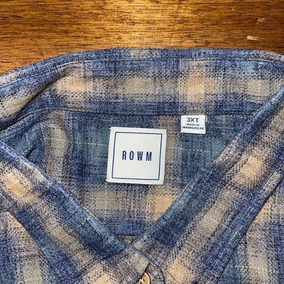 NWOT ROWM Plaid Shirt - Picture 3 of 4